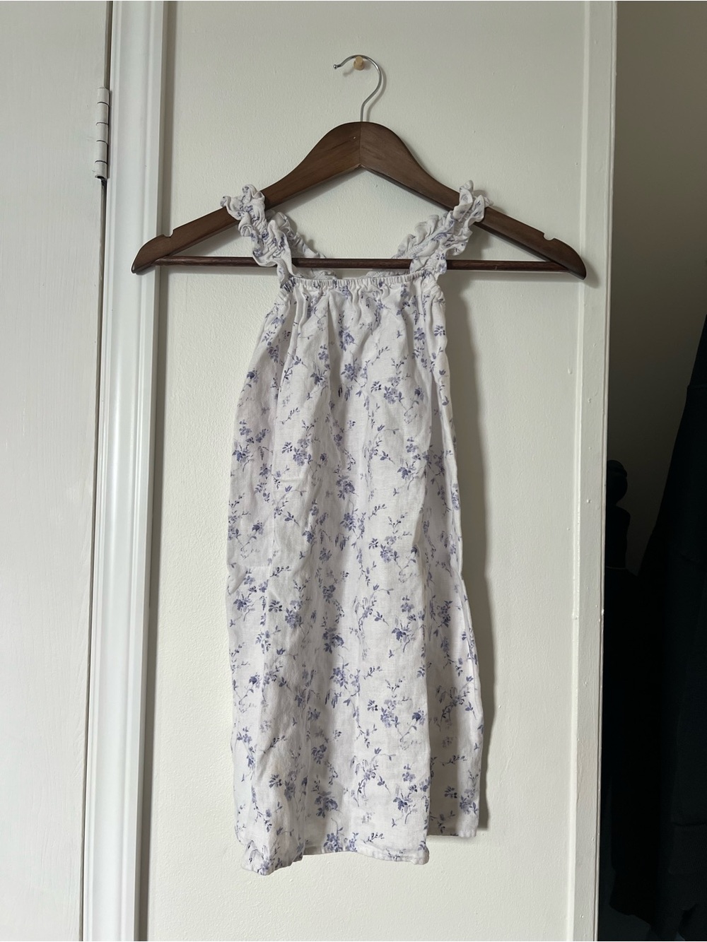 Reformation Kids Linen Floral Ruffle Strap Dress Size 6 Cottagecore - Picture 2 of 5